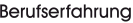 Berufserfahrung Berufserfahrung